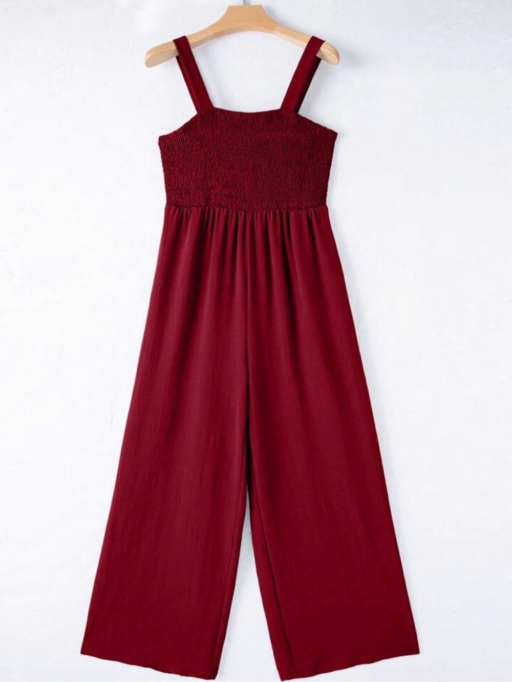 PETITE Women's Wide-Leg Jumpsuit in Burgundy